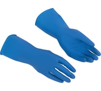 Перчатки многоцелевые латексные VILEDA многоразовые х/б напыление, прочные, S (малый) синий, 174350 703591