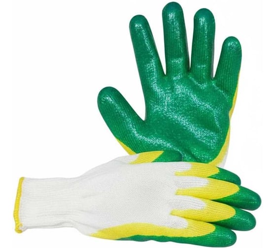 Перчатки рабочие ВОЛГА ПОЛИМЕР, латексный облив, зеленый, 300 пар Т1735мп300