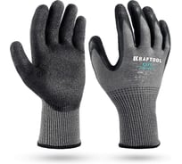 Перчатки с кевларовой нитью для защиты от порезов KRAFTOOL CUT PROTECT XL (10) с рельефным латексным покрытием 11245-XL