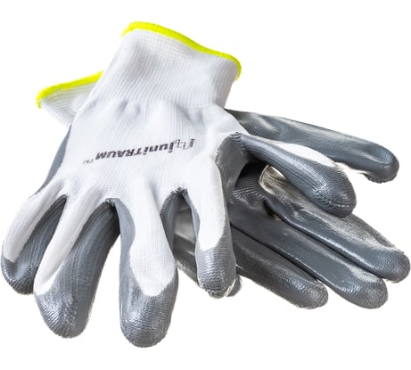 Универсальные перчатки UNITRAUM с полиуретановым покрытием, серо/белые, р-8 UN-N001-8