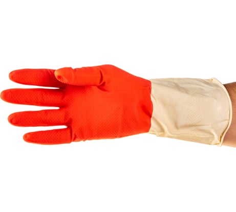 Хозяйственные латексные перчатки UNITRAUM красно-белые, р. M/8 UN-WJHDB6508