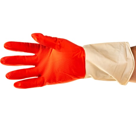 Хозяйственные латексные перчатки UNITRAUM красно-белые, р. L/9 UN-WJHDB6509