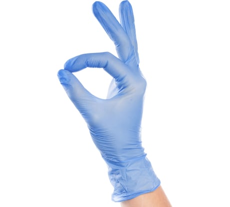 Виниловые неопудренные перчатки AVIORA голубые, размер M, 100 шт 402-916