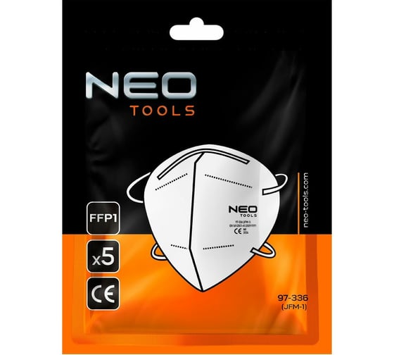 Противопылевая полумаска NEO Tools FFP1, 5 шт. 97-336