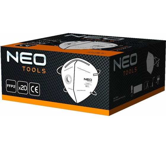 Противопылевая полумаска NEO Tools FFP2 с клапаном, 20 шт. 97-338-20