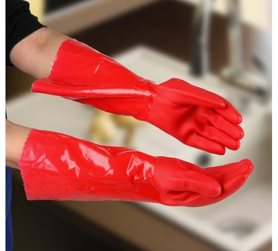 Хозяйственные перчатки СИМАЛЕНД ПВХ с утеплителем, 160 г., р. L 4463977