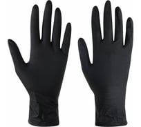 Перчатки нитриловые сверхпрочные с текстурой SFM MEGA TEX BLACK DE 25пар (50шт) XL(оч большой) 631403