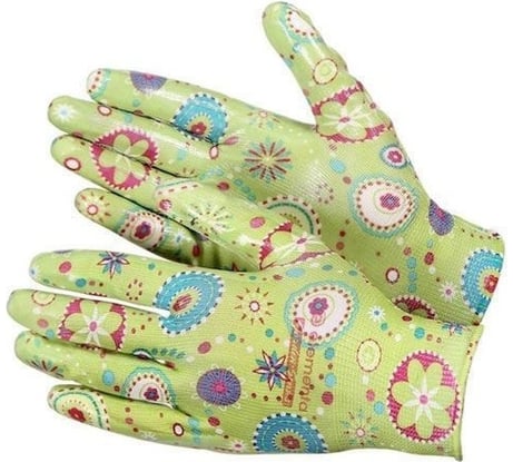 Садовые перчатки РемоКолор из полиэстера, с полимерным покрытием ладони и пальцев, размер M 24-2-026