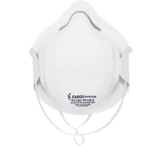 Полумаска фильтрующая для защиты от аэрозолей FAROS PROTECTION FR 3100 FFP1 NR D, без клапана выдоха, STANDART (10шт в уп) 00-00002627