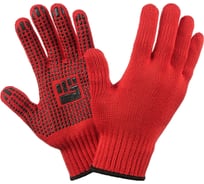 Трикотажные перчатки Фабрика перчаток, 2-слойные, с ПВХ, 7.5 класс, 6 нитей, красные, р.ХL/10 6-75-2С-КР-(XL)