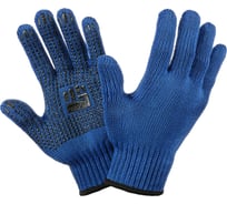 Трикотажные перчатки Фабрика перчаток, 2-слойные, с ПВХ, 7.5 класс, 6 нитей, синие, р.ХL/10 6-75-2С-СИН-(XL)