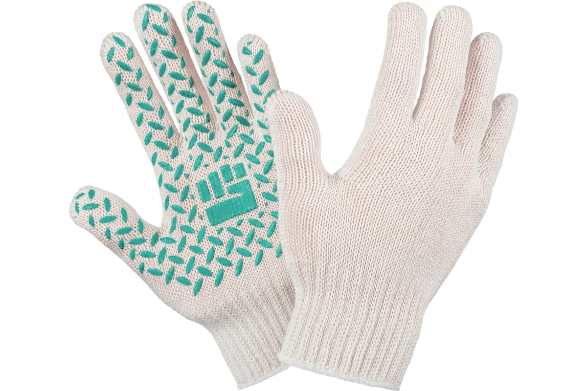 Трикотажные перчатки Фабрика перчаток, комфорт, с ПВХ, 7.5 класс, 5 ...