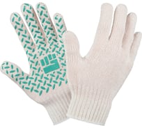 Трикотажные перчатки Фабрика перчаток, комфорт, с ПВХ, 7.5 класс, 5 нитей, белые, р.М 5-75-КОМ-БЕЛ-(M)