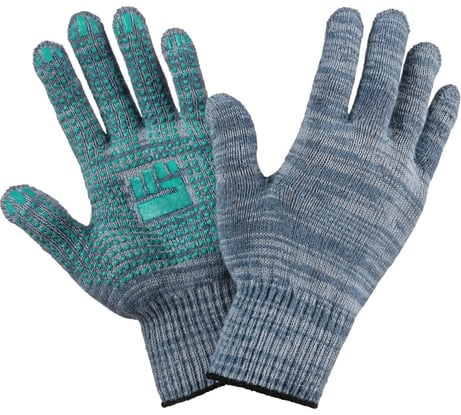 Трикотажные перчатки Фабрика перчаток, стандарт, с ПВХ, 10 класс, 5 нитей, серые, р.М 5-10-СТ-СЕР-(M)