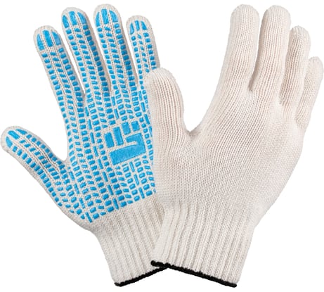 Плотные трикотажные перчатки Фабрика перчаток, с ПВХ, 7.5 класс, 6 нитей, белые, р.XL 6-75-ПЛ-БЕЛ-(XL)