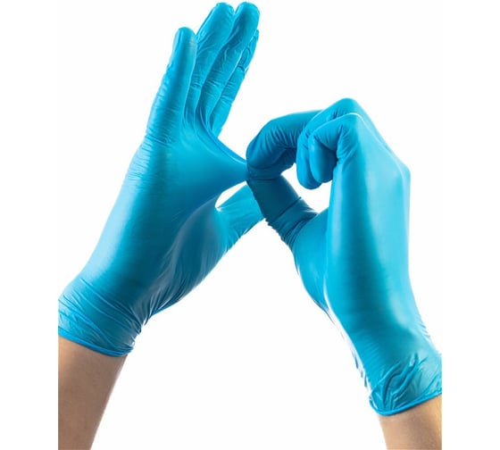 Нитриловые перчатки Фабрика перчаток Wally Plastic, голубые, р.XL, 50 пар Перч-нитр-WallyPl-XL 1