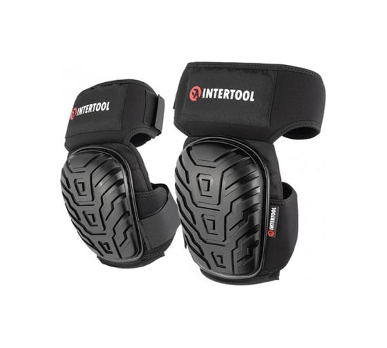 Наколенники защитные, накладки противоскользящие из ПВХ INTERTOOL ткань 600D, гелевые подушки, неопреновые ремни SP-0054