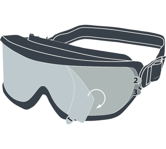 Комплект защитной пленки для закрытых очков Delta Plus 10 комплектов FILMG GOGGLE