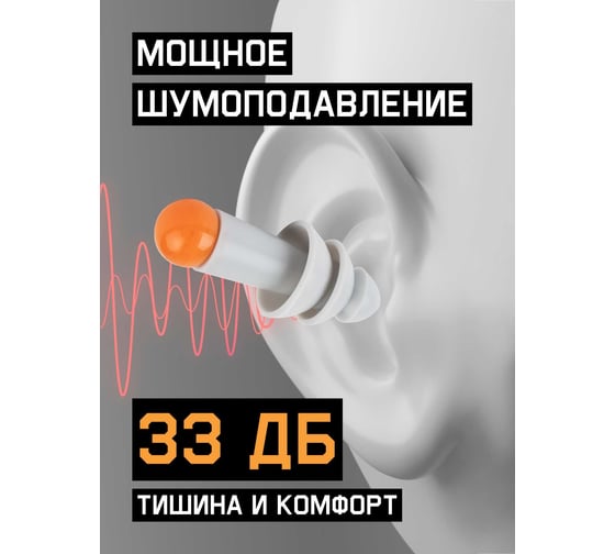 Противошумные многоразовые силиконовые беруши Jeta Safety Sonido 33Дб, в чехле JEM30