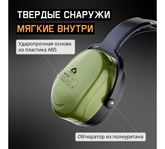 Противошумные наушники Jeta Safety Sonus Max, оливковые, 32 дБ JEM-201