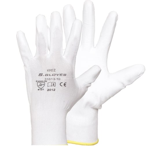 S. GLOVES Перчатки на основе полиэстера с полиуритановым покрытием KREZ12 пар, размер 06 31613X-12-06