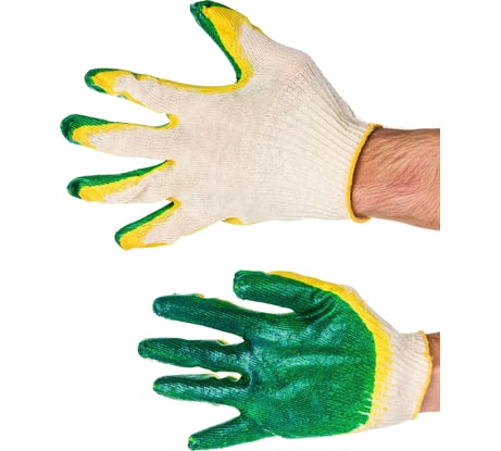 Перчатки с двойным латексным обливом DINFIX ЛЮКС 13 класс, зеленые, 100 шт. 00-00001978