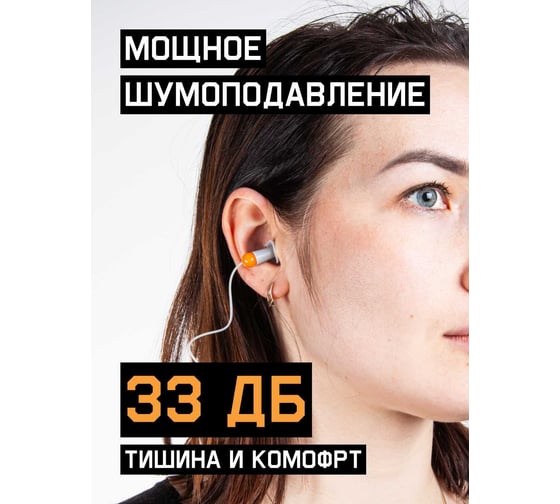 Противошумные многоразовые силиконовые беруши Jeta Safety без бокса, 33дБ JEM31-b