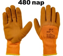Утепленные акриловые перчатки Jeta Safety DIY Safety с латексным покрытием, р.9/L (480 пар) Зима-001-box-L