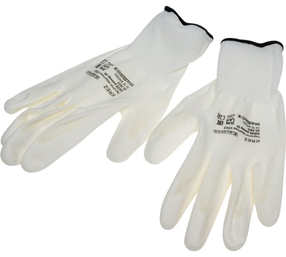Перчатки полиэстеровые S. GLOVES KREZ с полиуретановым покрытием, размер 9, 12 пар 31613X-12-09