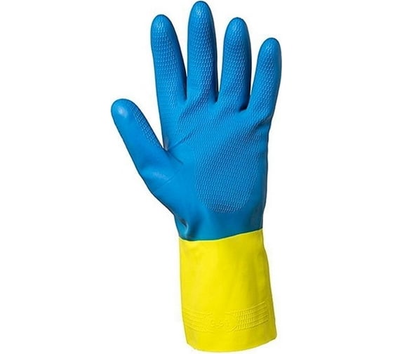 Неопреновые перчатки Kimberly-Clark KleenGuard G80 12 пар, желтый и голубой, р. 10 38744