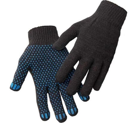 Трикотажные перчатки ULTIMA ХБ 10кл с ПВХ-Точка, черные, 10 пар GL011620УП