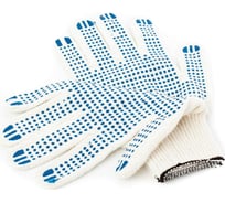 Перчатки ООО Дом Плёнки Самара, 10 класс, 6 ниток, с ПВХ, люкс, белые 4603302908775