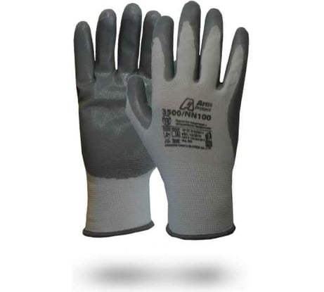 Нейлоновые перчатки с нитриловым покрытием Armprotect, белый/серый, р.9 3500/NN100 4631161387745