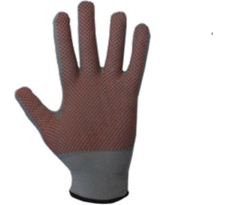 Нейлоновые перчатки Armprotect серые, с ПВХ-точкой, красного цвета, р10 6101 4631161744272