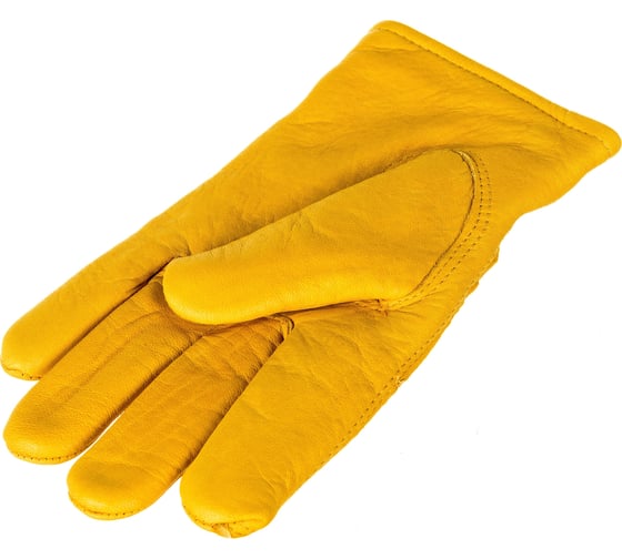 Утепленные кожаные перчатки из лицевой кожи S. GLOVES SOBAT размер 10 31999-10