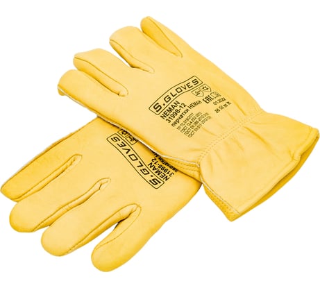 Утепленные кожаные перчатки из лицевой кожи S. GLOVES NEMAN размер 12 31998-12