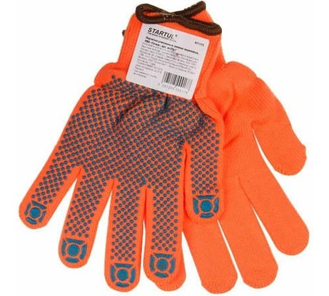 Утепленные акриловые перчатки с ПВХ-точечным покрытием STARTUL размер 9 ST7108-9