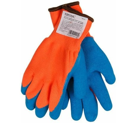 Утепленные акриловые перчатки с латексным рельефным покрытием STARTUL размер 10 ST7106-10