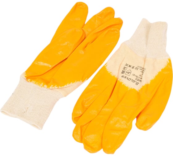 Перчатки с нитриловым покрытием S. GLOVES KVANDO ECO желтые, размер 10 31307-10