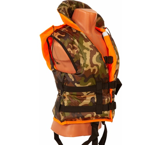 Спасательный жилет КОВЧЕГ Хобби, L-XL/50-52, до 85 кг, оранжевый/камуфляж 725301118