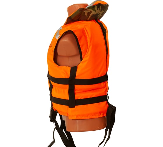 Спасательный жилет КОВЧЕГ Хобби, 3XL-4XL/56-58, до 130 кг, оранжевый/камуфляж 725301149