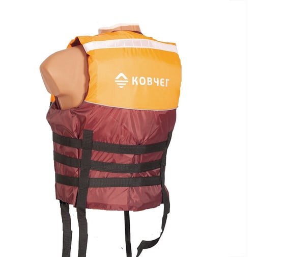 Спасательный жилет КОВЧЕГ Сплав, р. 2XL-3XL/54-56, до 115 кг, оранжевый/бордовый 725300876