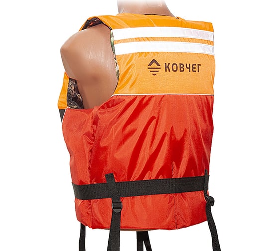 Спасательный жилет КОВЧЕГ Тритон, р. M-L/48-50, до 70 кг, оранжево-красный/камуфляж 725300951