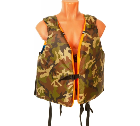 Спасательный жилет КОВЧЕГ Тритон, р. 3XL-4XL/56-58, до 130 кг, оранжево-синий/камуфляж 725301002