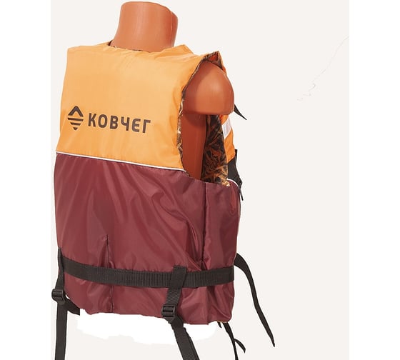 Спасательный жилет КОВЧЕГ Тритон, р. 3XL-4XL/56-58, до 130 кг, оранжево-бордовый/камуфляж 725301026 1