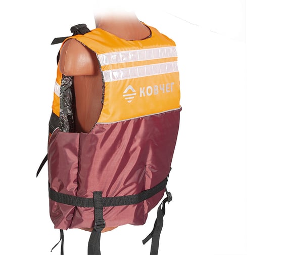 Спасательный жилет КОВЧЕГ Тритон, р. 3XL-4XL/56-58, до 130 кг, оранжево-бордовый/камуфляж 725301026
