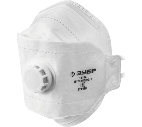 Фильтрующая плоская 3-х панельная полумаска ЗУБР ТК-80 FFP1 с клапаном 11164_z02
