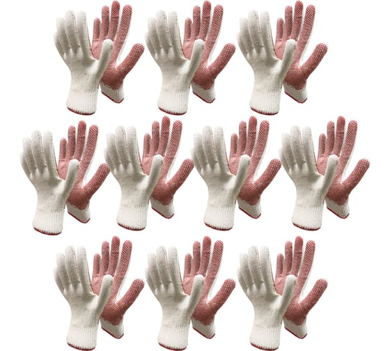 Рабочие перчатки Master-Pro® СПЕЦ, 100 пар, 10 класс вязки, ПВХ 3210-SP-100-PVC