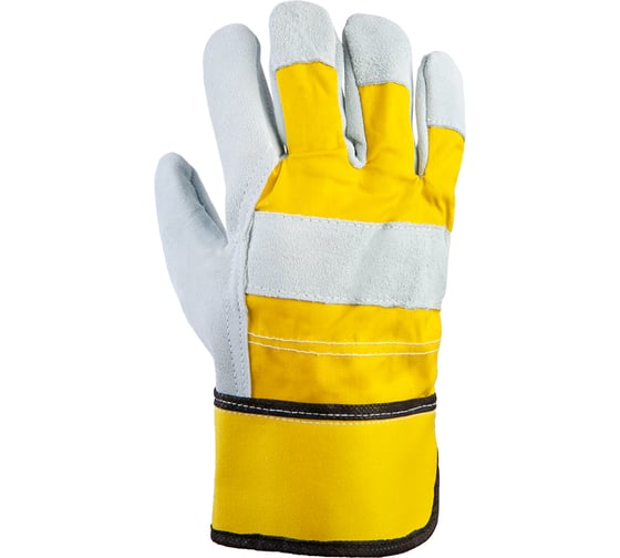Комбинированные кожаные перчатки Jeta Safety качество АВ Sigmar Light, серый/желтый JSL-101-10/XL(set)