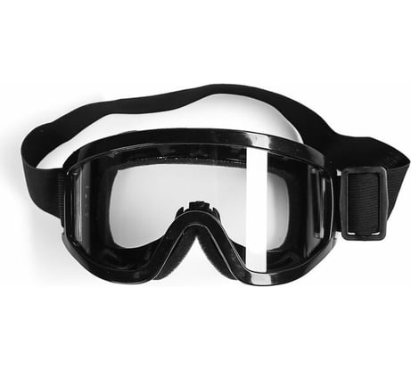 Очки-маска для езды на мототехнике СИМАЛЕНД стекло прозрачное, черные 3734827